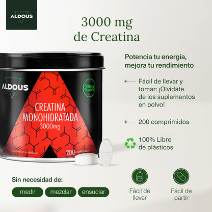 Monohydrat kreatyny Aldous 3000 mg 200 tabletek