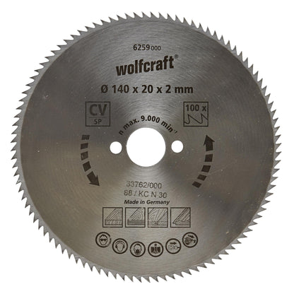 Discos de sierra circular cortes finos Wolfcraft 190 x 16 mm 100 dientes