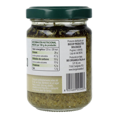 Organic Demeter Organica Italia Green Basil Pesto with Pecorino and Cashews 130 g