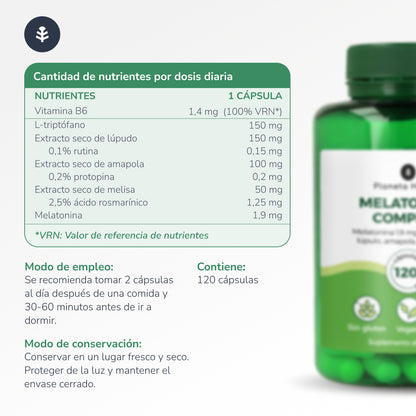 Pack 2xMélatonine complexe Planeta Huerto 120 gélules
