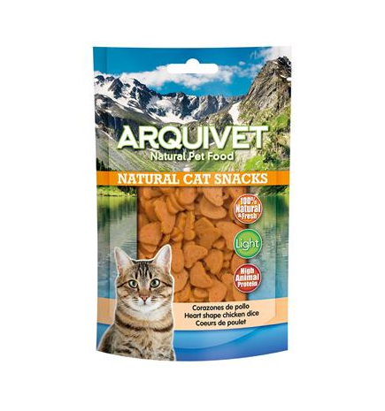 Cœurs de poulet Arquivet 50 g Snack naturel pour chats