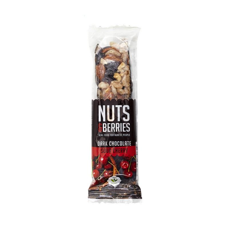 Reep pure chocolade met kersen NUTS&BERRIES 40 g