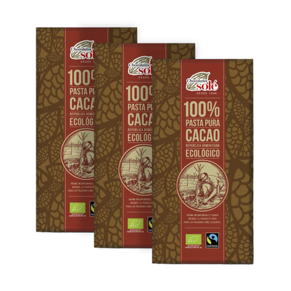 Confezione da 3 tavolette di cioccolato puro al 100% di cacao Chocolates Solé 90 g