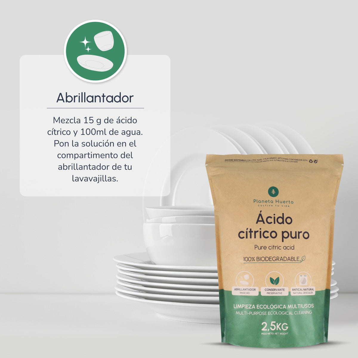 Förpackning 3xCitronsyra Planeta Huerto 1 Kg