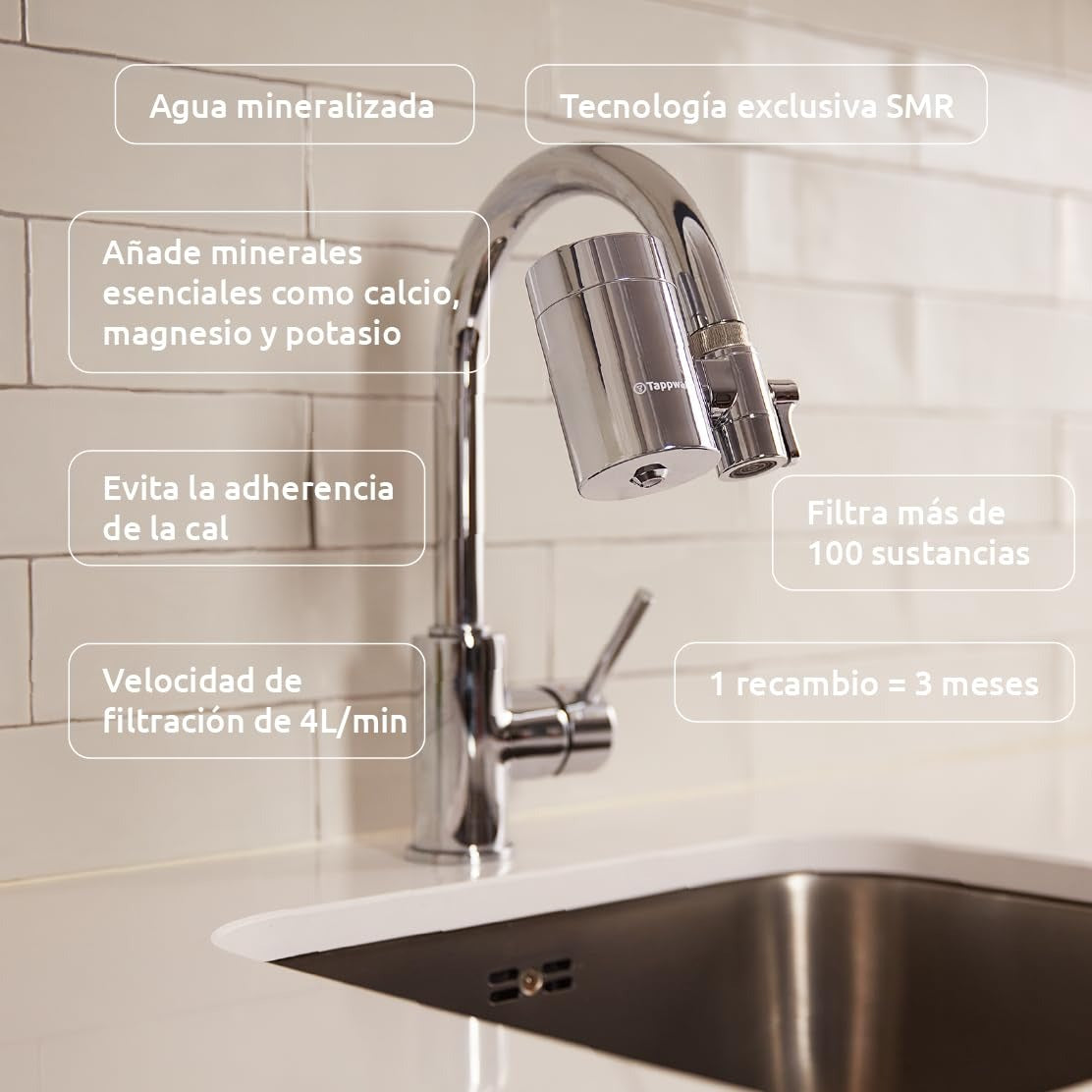 Confezione da 2 cartucce per filtro EcoPro Chrome SMR Tappwater