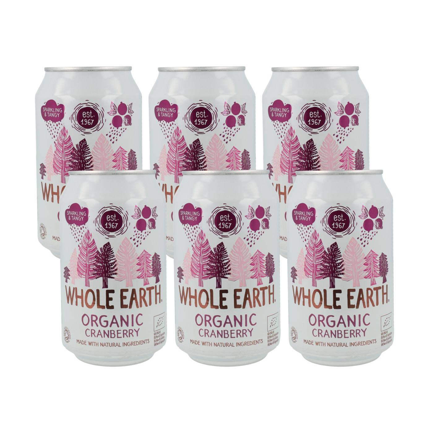 Confezione da 6 bibite biologiche al mirtillo, 330 ml. Whole Earth