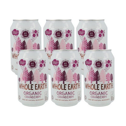 Confezione da 6 bibite biologiche al mirtillo, 330 ml. Whole Earth