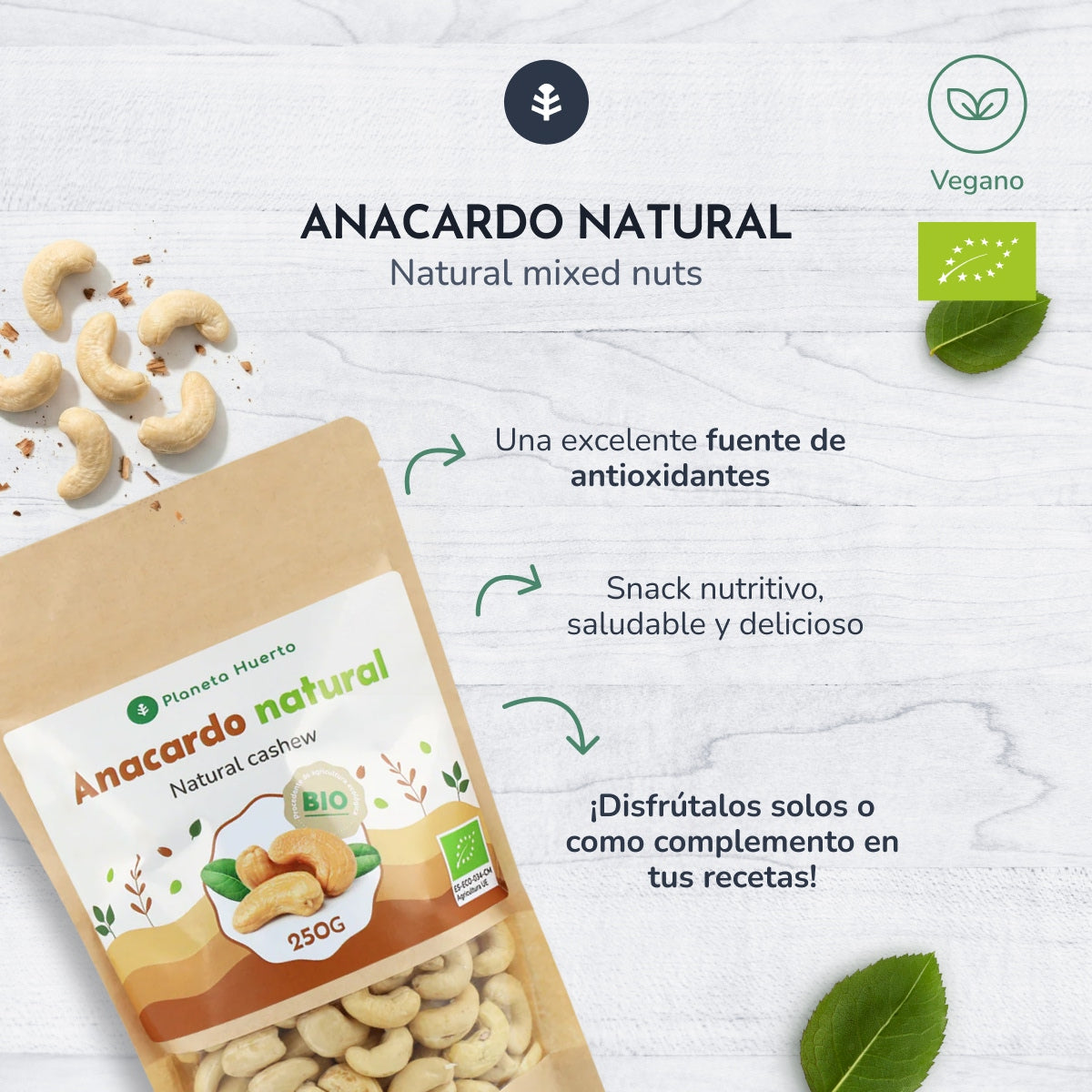 Cashewnüsse natur ECO Planeta Huerto 250 g