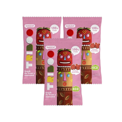 PACK 3X Snack alla fragola e mela ECO 25 g, Triboo