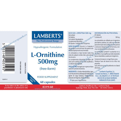 L-Ornitina 500 mg Lamberts