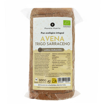 Planeta Huerto Organic Wholemeal Oat and Buckwheat Bread 500 g