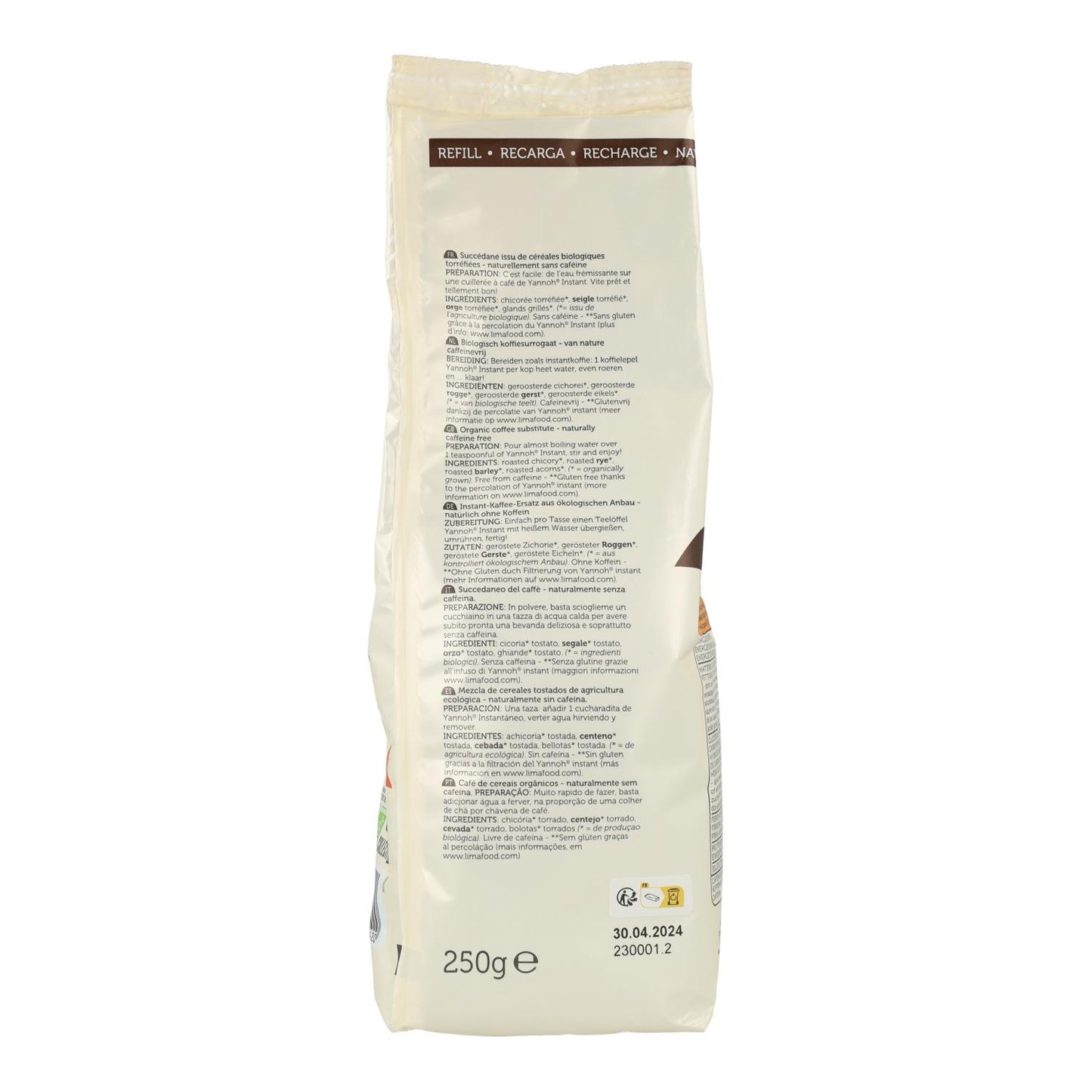 Yannoh Instant Graankoffie ECO Lima, 250 g