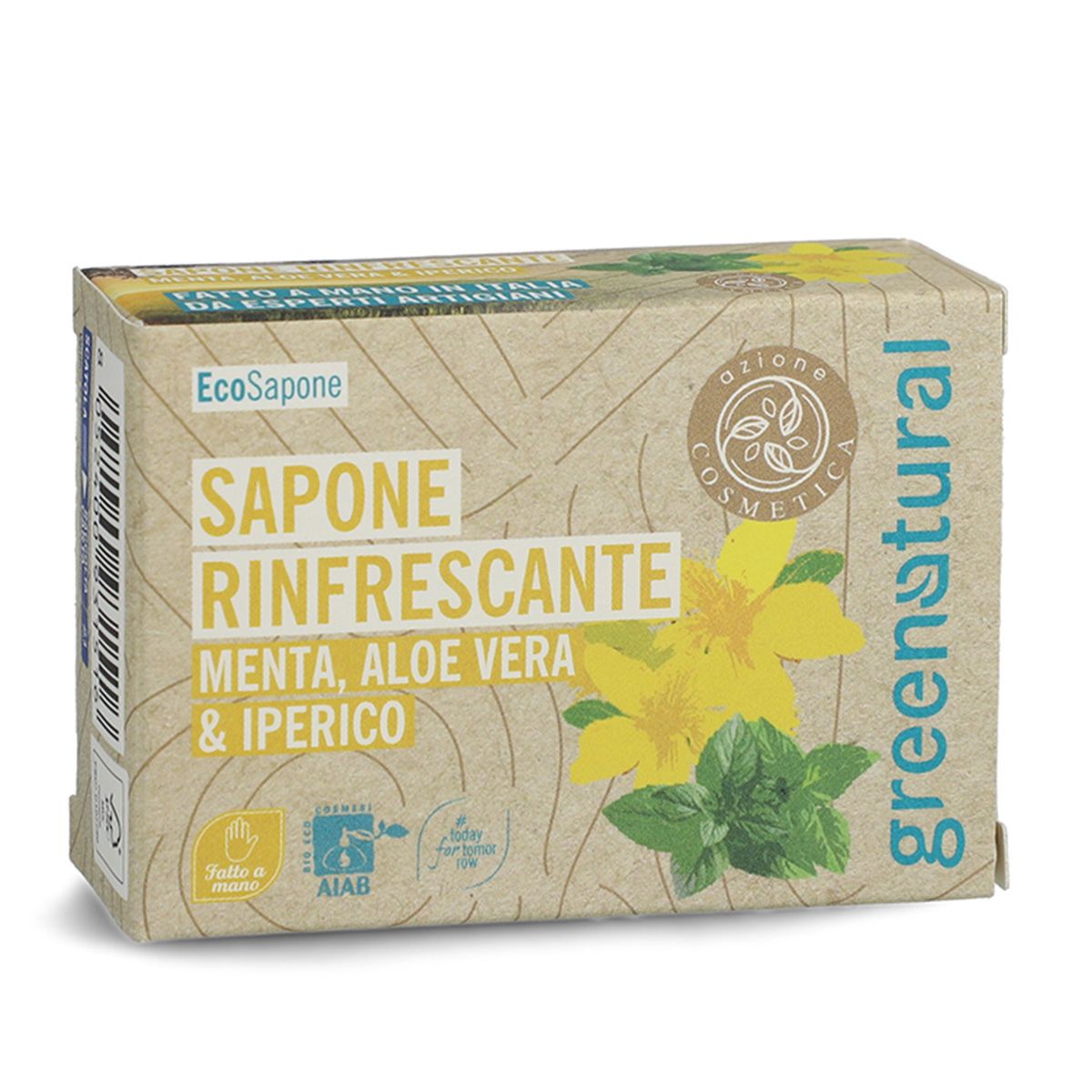Savon rafraîchissant à la menthe et au millepertuis 100 g Greenatural