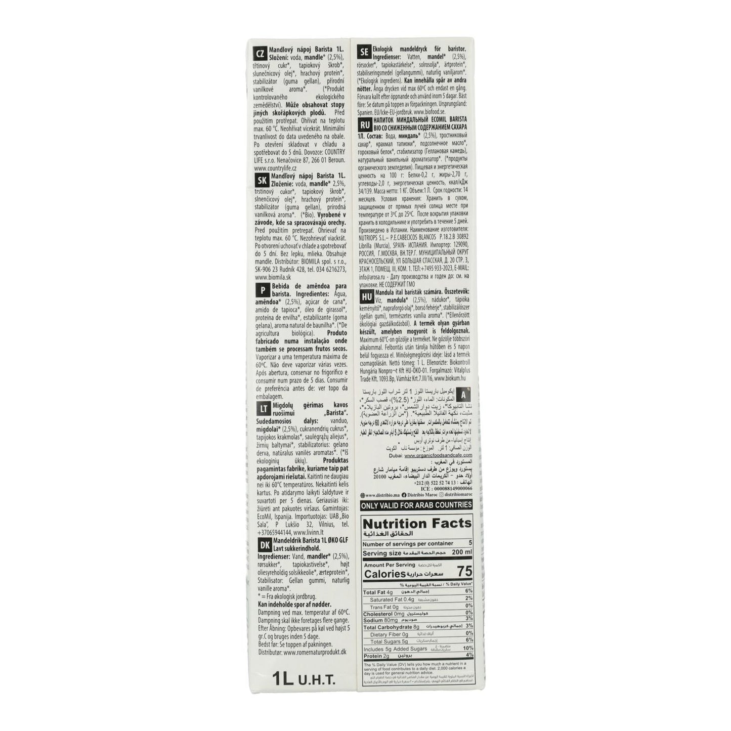 Vegetabilisk mandeldryck Barista BIO EcoMil 1 l
