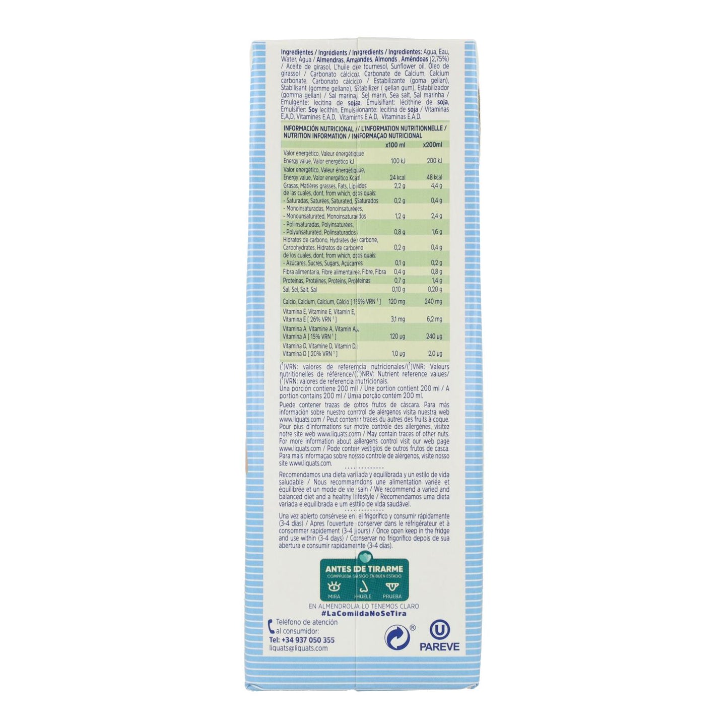 Sockerfri mandeldryck Almendrola 1 l