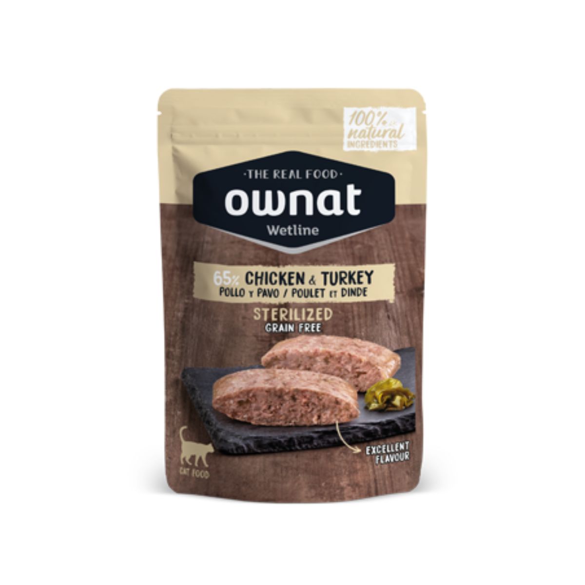 Ownat Wetline Poulet et dinde sans céréales pour chats stérilisés 85 g