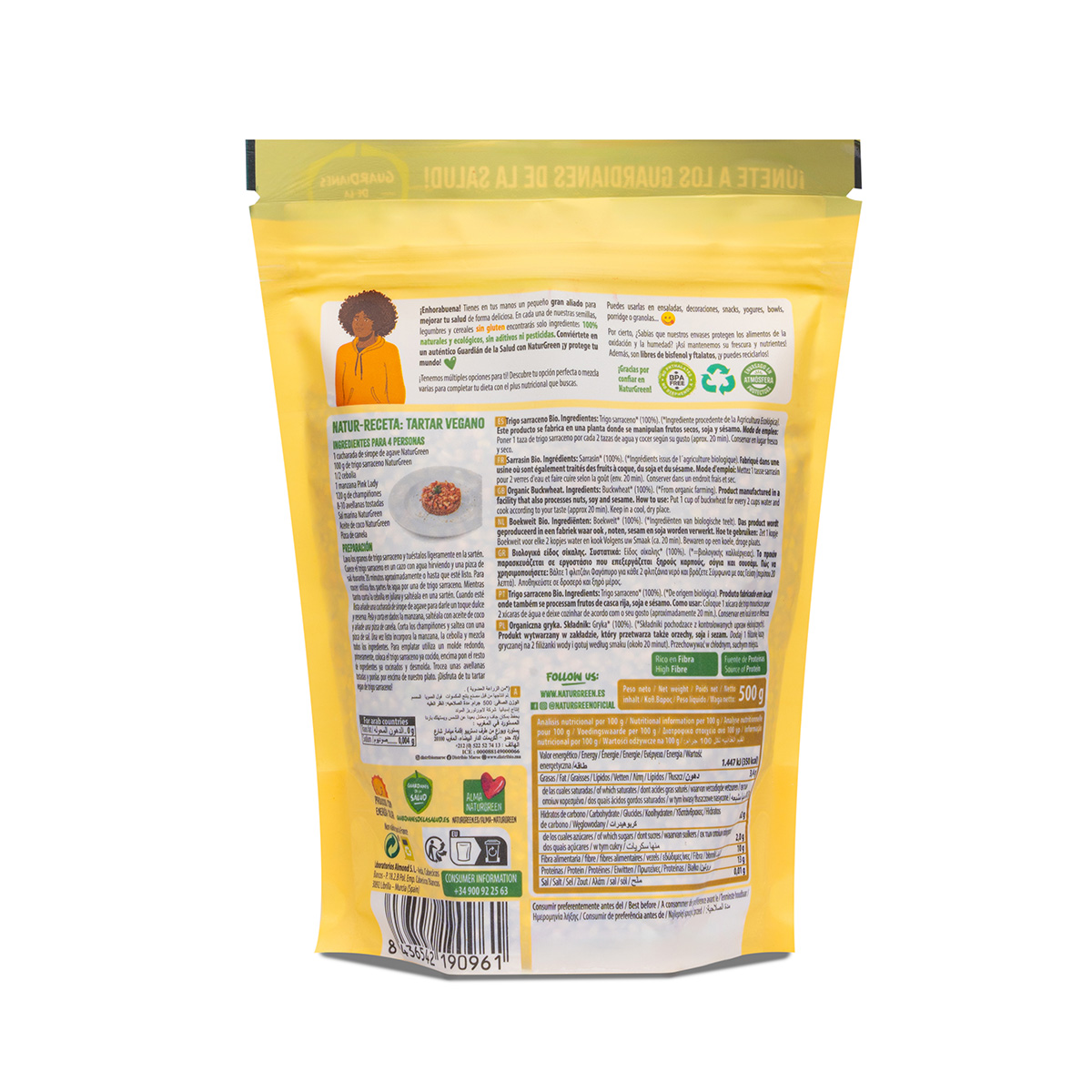 2er-Pack glutenfreier Bio-Buchweizen Naturgreen 500 g