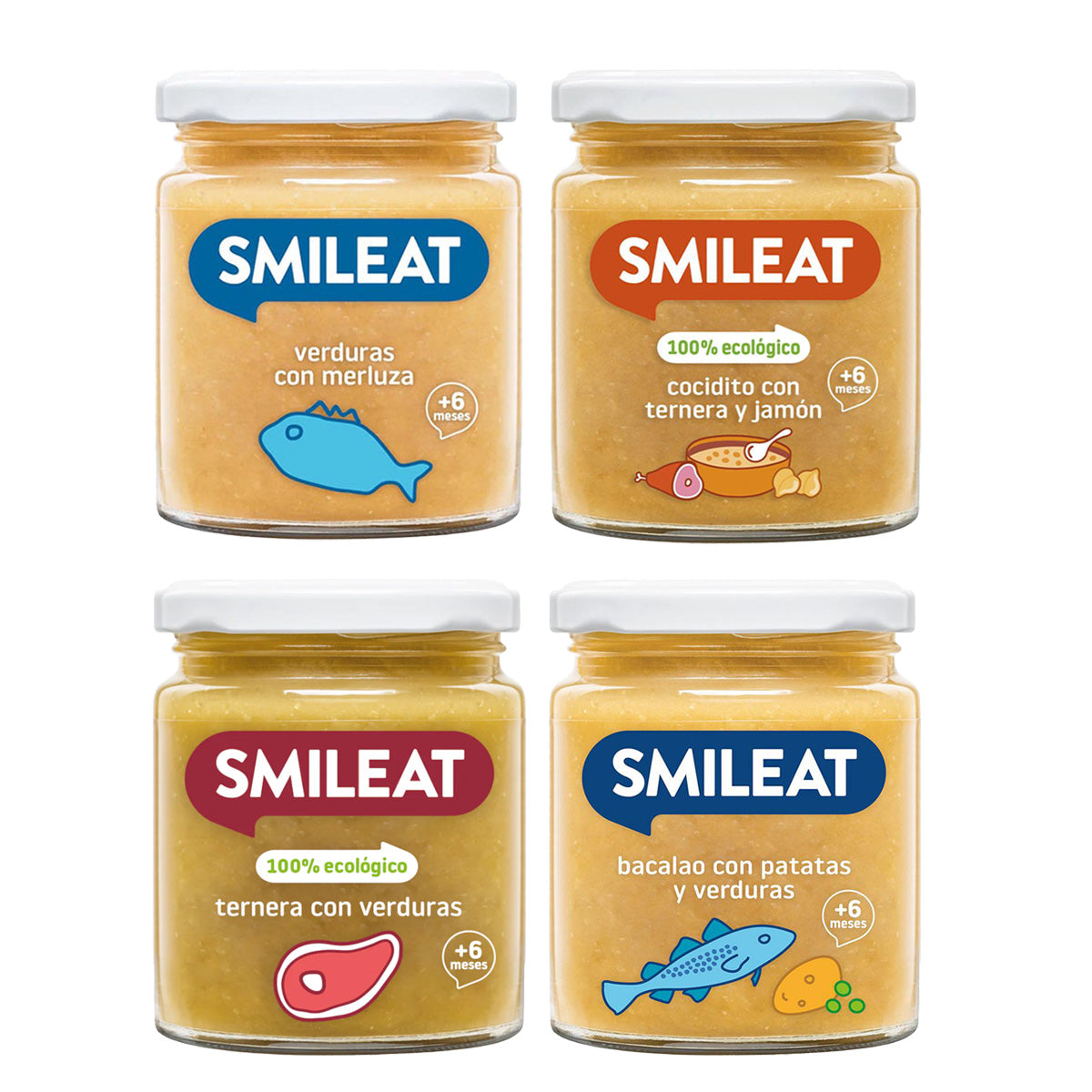 Zestaw słoików z mięsem i rybą BIO Smileat 4 szt. po 230 g