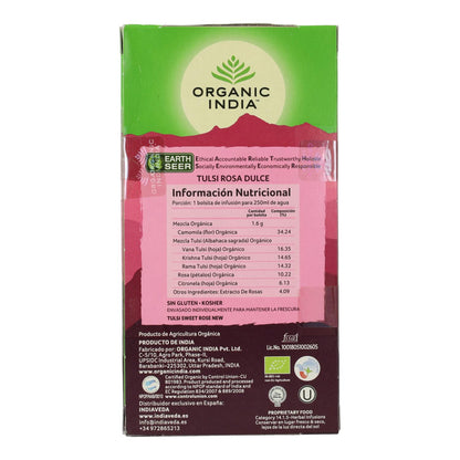 Tulsi Sweet Rose Organic India 25 tea bags