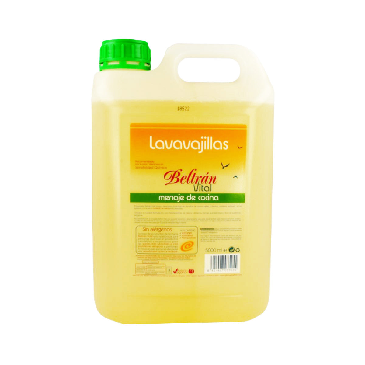 Parfümfreies Geschirrspülmittel. Beltrán Vital 5 l