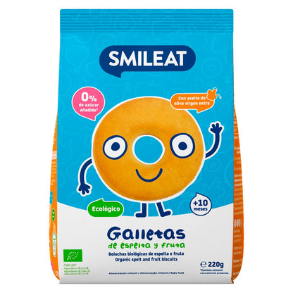 12er-Packung Bio-Dinkelkekse für Kinder mit Apfel von Smileat, 220 g