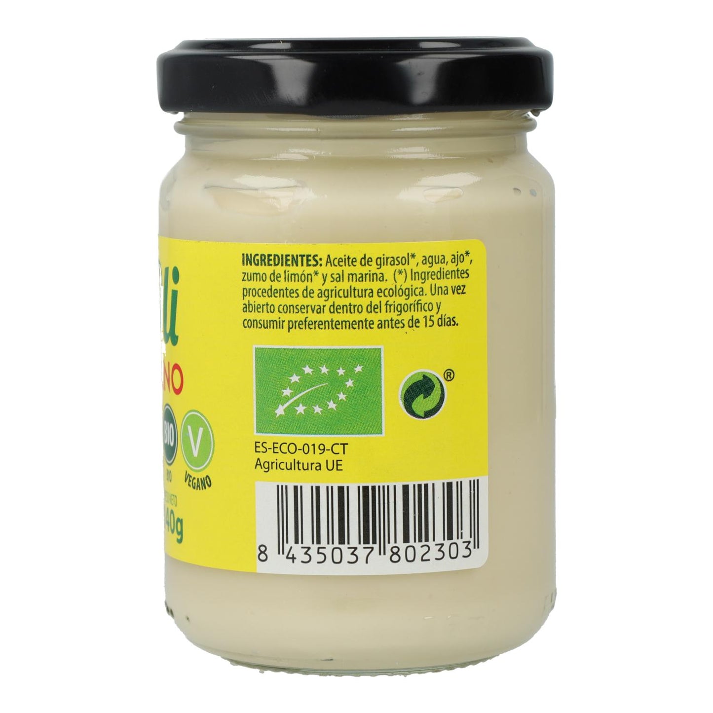 Vegansk glutenfri aioli Bio Sol Natural 140 g