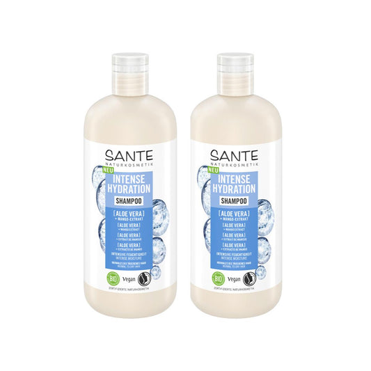 Confezione da 2 shampoo idratante intensivo all'aloe Sante 500 ml