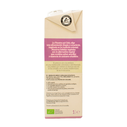 Boisson au riz et aux noisettes bio La Finestra Sul Cielo 1 L