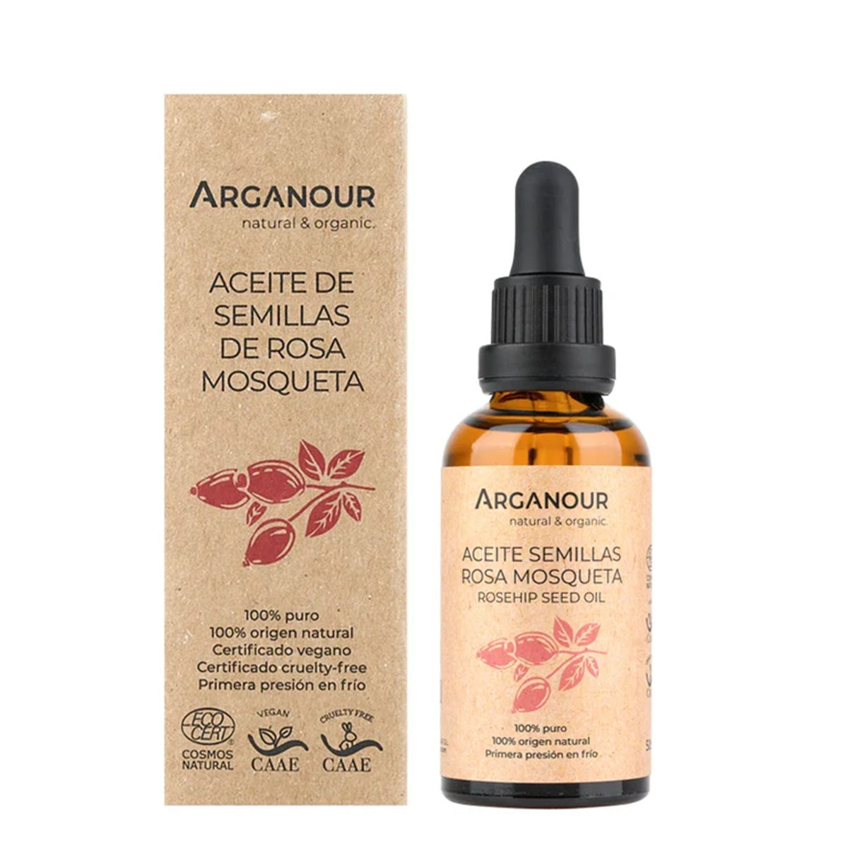 Huile corporelle à la rose musquée BIO 100 % Arganour 50 ml
