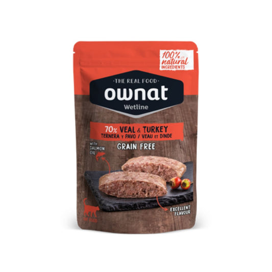 Ownat Wetline Veau et dinde sans céréales pour chats 85 g