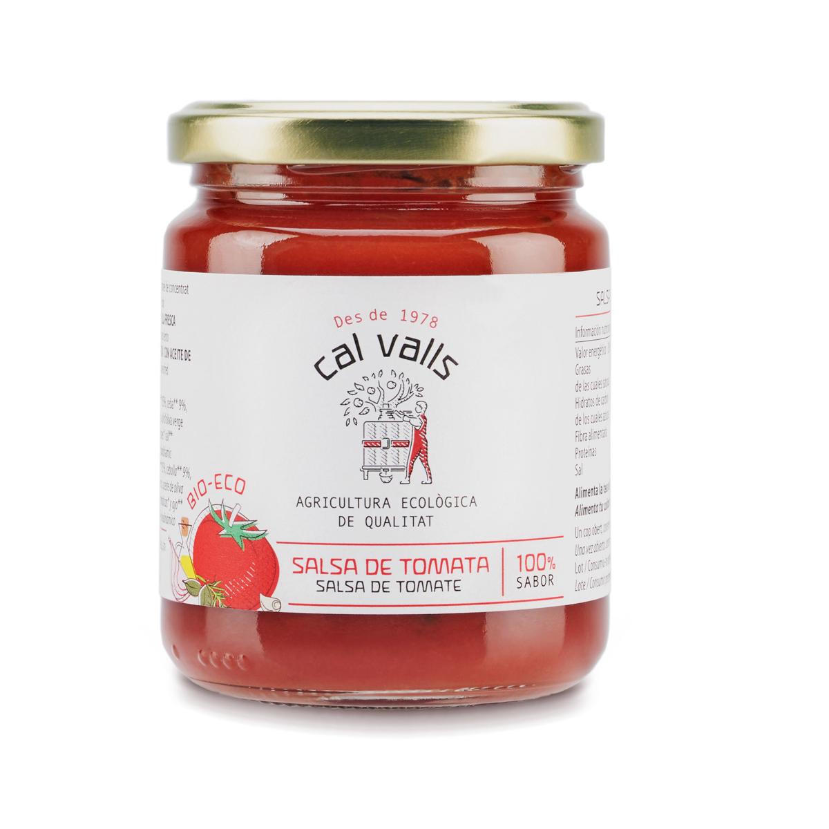 Sauce tomate bio Cal Valls au basilic 350 g
