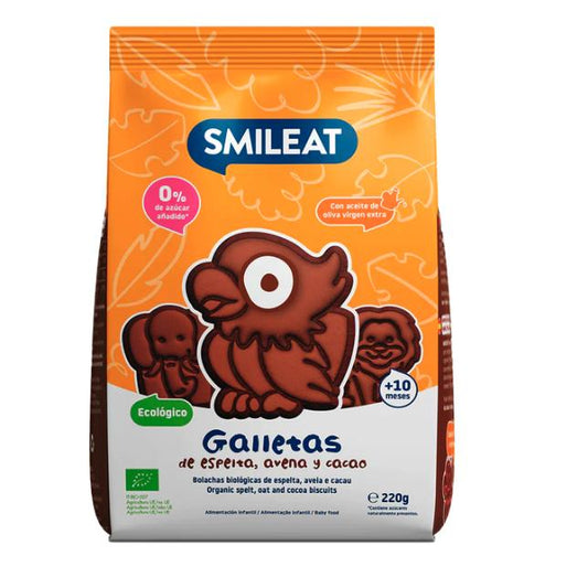 Biscuits à l'épeautre, à l'avoine et au cacao BIO 220 g Smileat