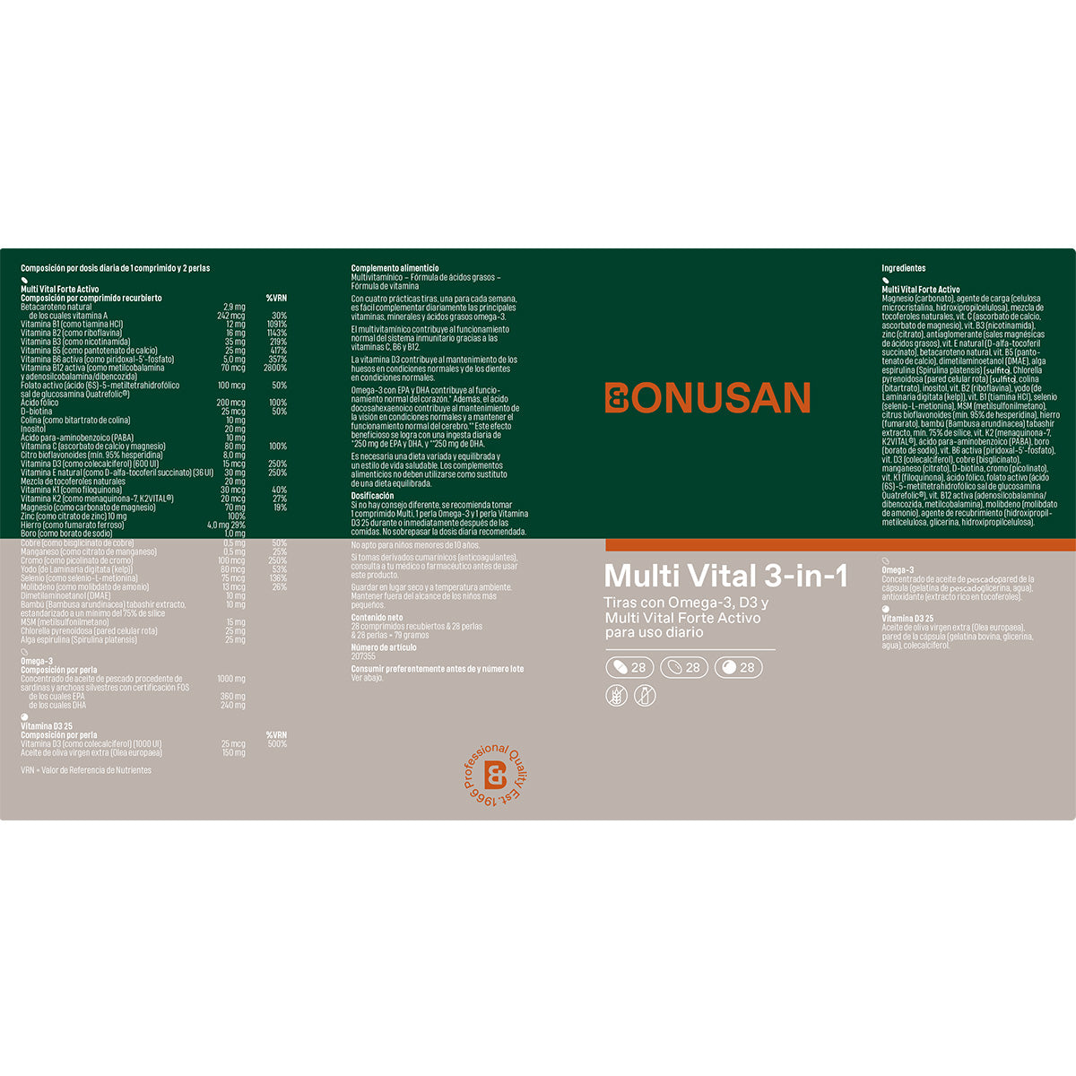 Multi Vital 3-in-1, Bonusan, 84 compresse