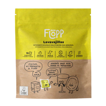 Pack of 2 x ECO Flopp Gel Dishwasher Tablets 16 caps