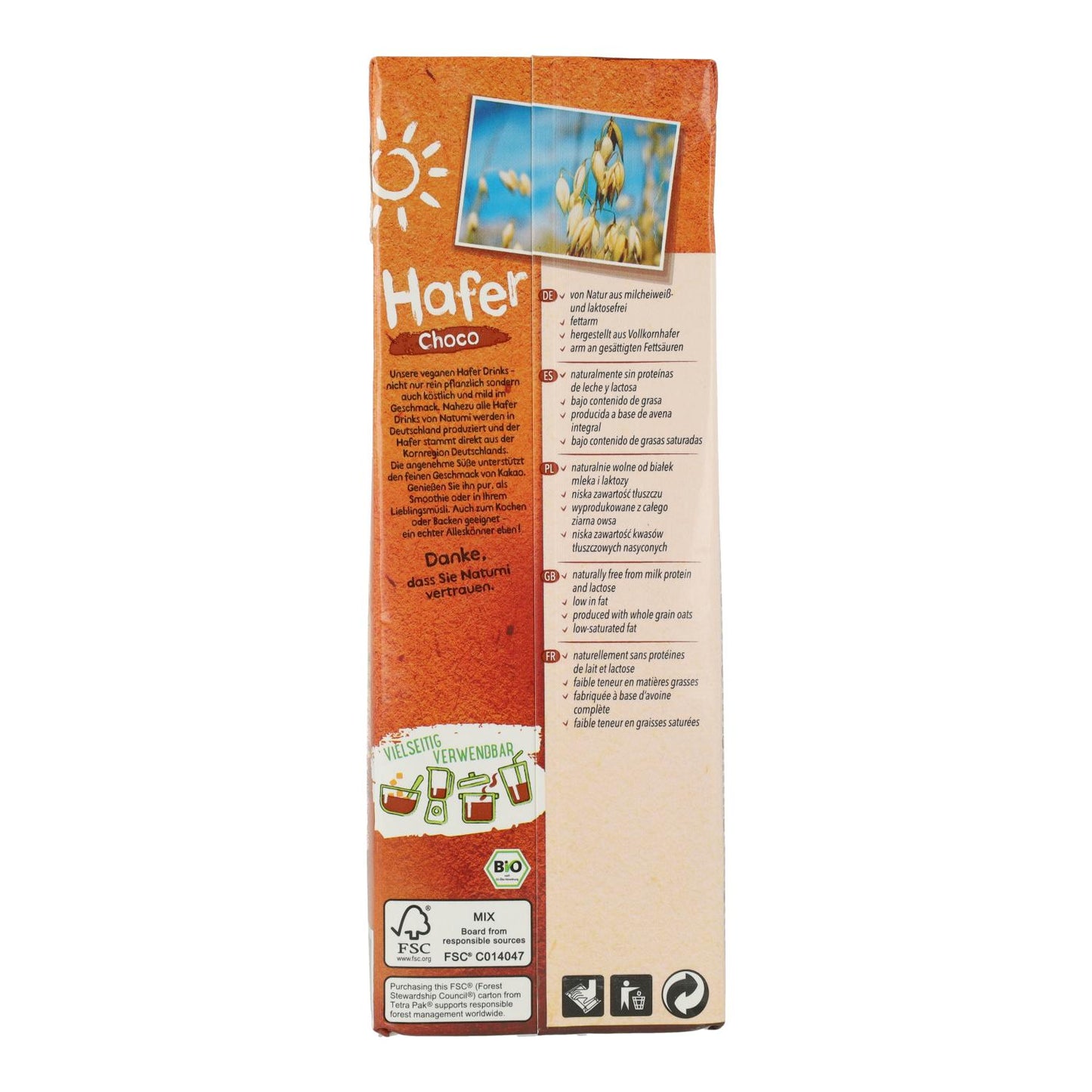 Natumi Organic Chocolate Oat Drink 1 L