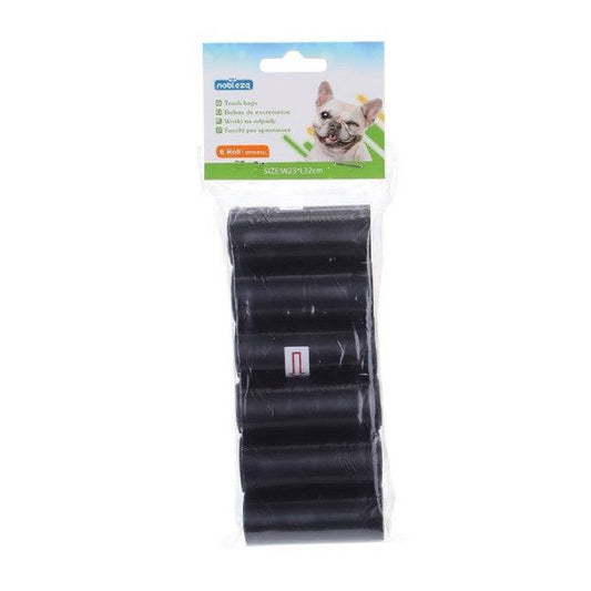 Black biodegradable poop bags 6 rolls - 90 bags