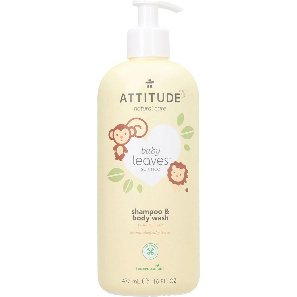 Shampoing et gel pour bébés parfum Nectar de poire Attitude 473 ml