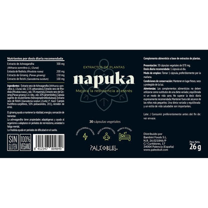 Napuka Adaptogenen Mix Paleobull 30 capsules Napuka 30 capsules