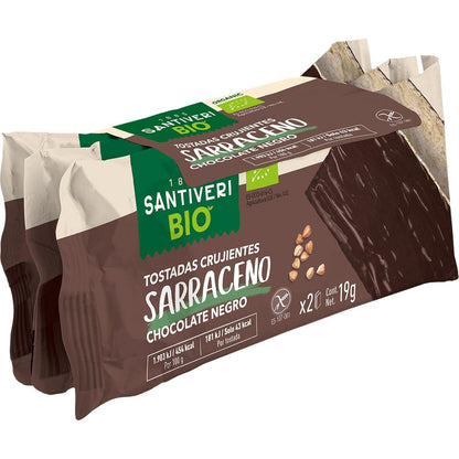 Knusprige Buchweizen-Toasts mit Bio-Zartbitterschokolade 3 x 57 g