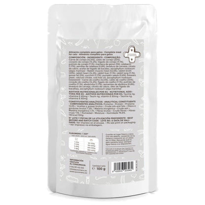 Nourriture humide Barf pour chats Chasse du jour (lapin) Puromenu 100 g