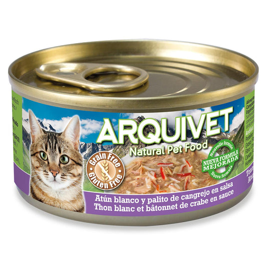 White tuna and crab in sauce Arquivet 80 g Wet cat food