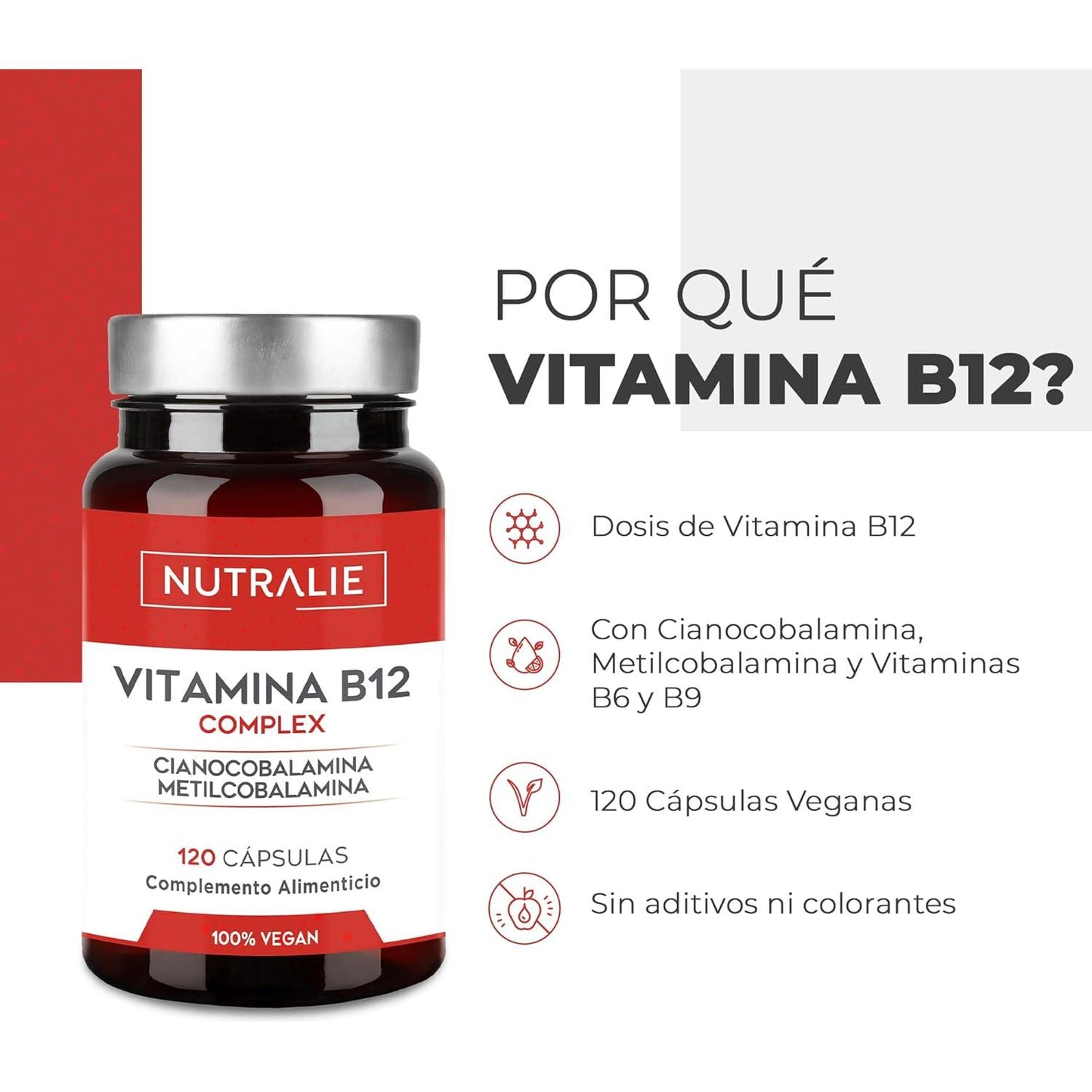 Vitamine B12 Complex 2000 mcg Vermoeidheid Nutralie 120 tabletten