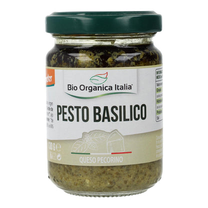 Organic Demeter Organica Italia Green Basil Pesto with Pecorino and Cashews 130 g