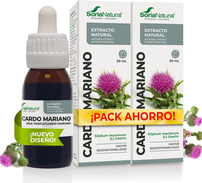 2er-Pack Mariendistelextrakt Soria Natural, 50 ml
