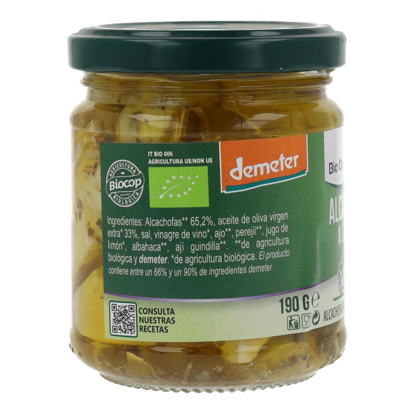 Artichauts grillés à l'huile Bemeter Bio Organica Italia 190 g