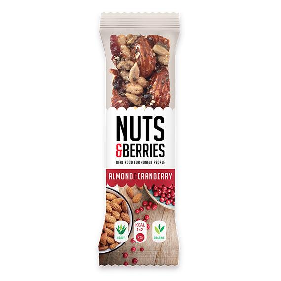 Barre aux amandes et aux myrtilles Nuts&Berries 30 g