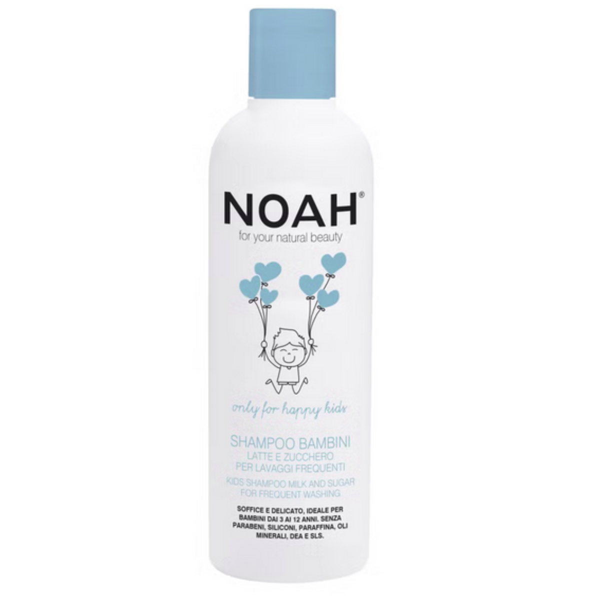 Kids shampoo melk en suiker voor frequent wassen Noah 250 ml