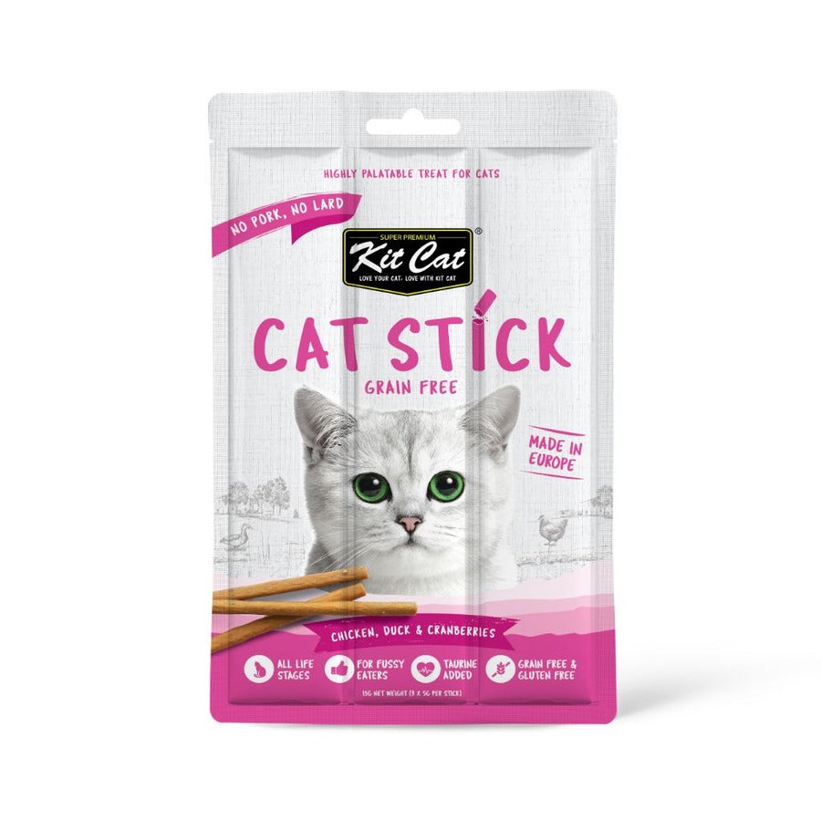 Kit Cat Cat Stick - Pollo & Anatra e Mirtilli 15 g Snack semiumido per gatti