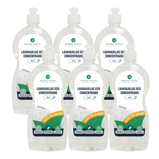 Pack 6xSpülmaschinenfest hypoallergen unparfümiert ECO Planet Garden 750 ml