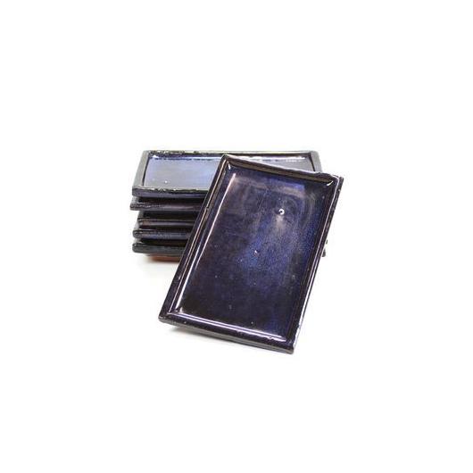Plat en céramique pour bonsaïs rectangulaire bleu 28 cm